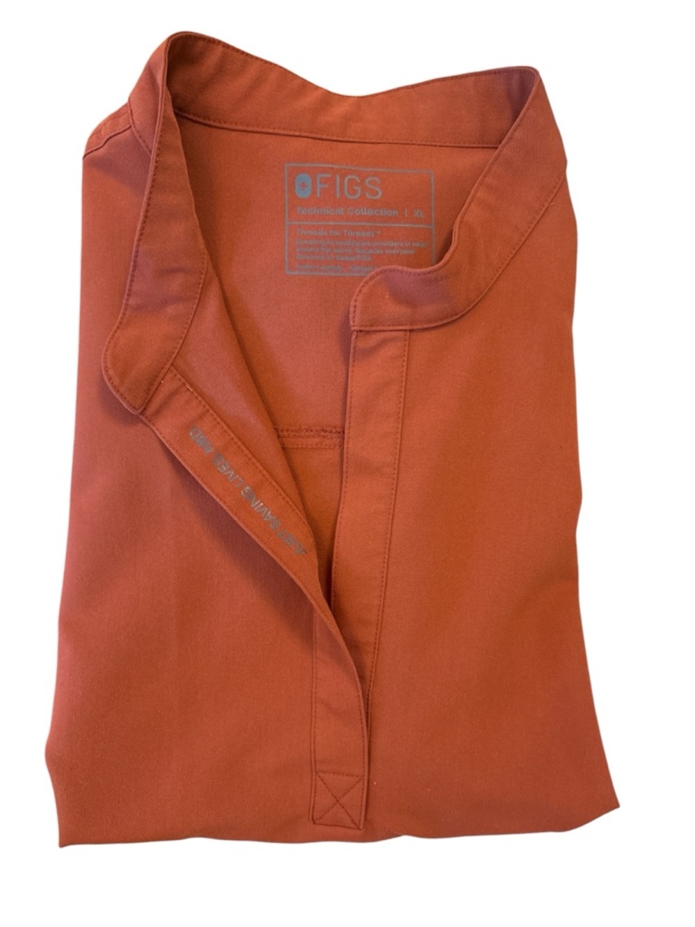 FIGS Rafaella Technical Collection Scrub Top In Terracotta/rich clay, Size XL